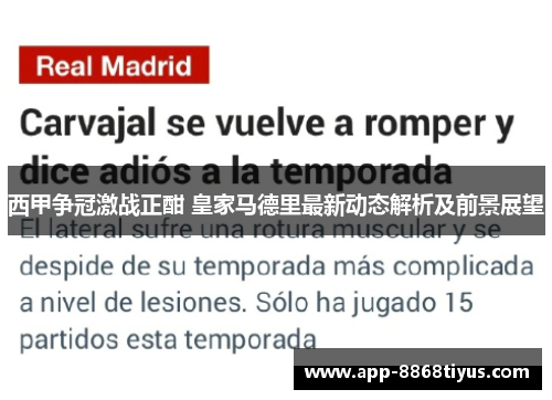 西甲争冠激战正酣 皇家马德里最新动态解析及前景展望